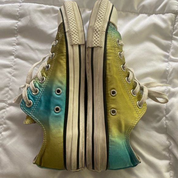 Converse all stars psychedelic green/ blue  shoes men’s size 6 women’s size 8 - Picture 4 of 11